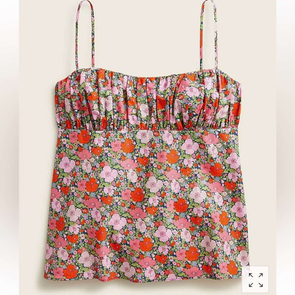 J. Crew Gathered Organic Cotton Camisole in Liberty Fabric